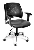 Charcoal Swivel Vinyl Chair with Arms Y659243