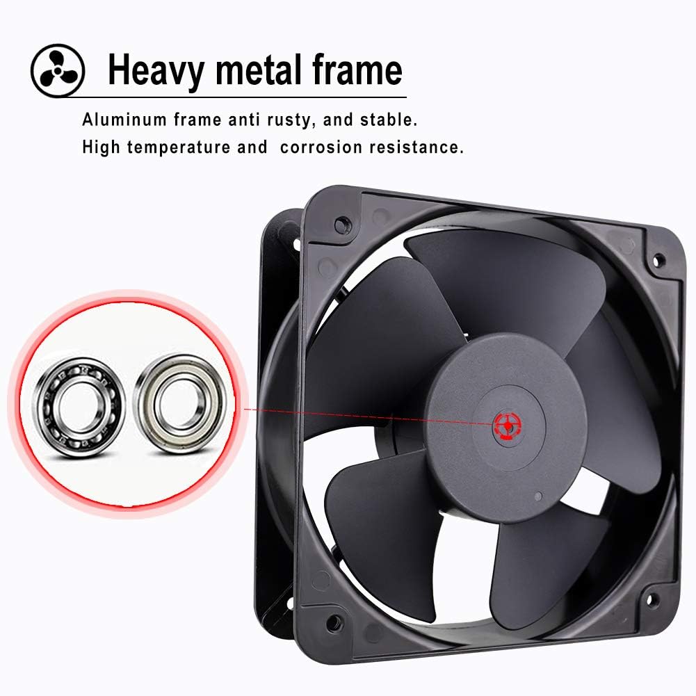 200mm x 60mm Dual Ball 110V 120V Industrial Cooling Fan Pack of 2 L1506