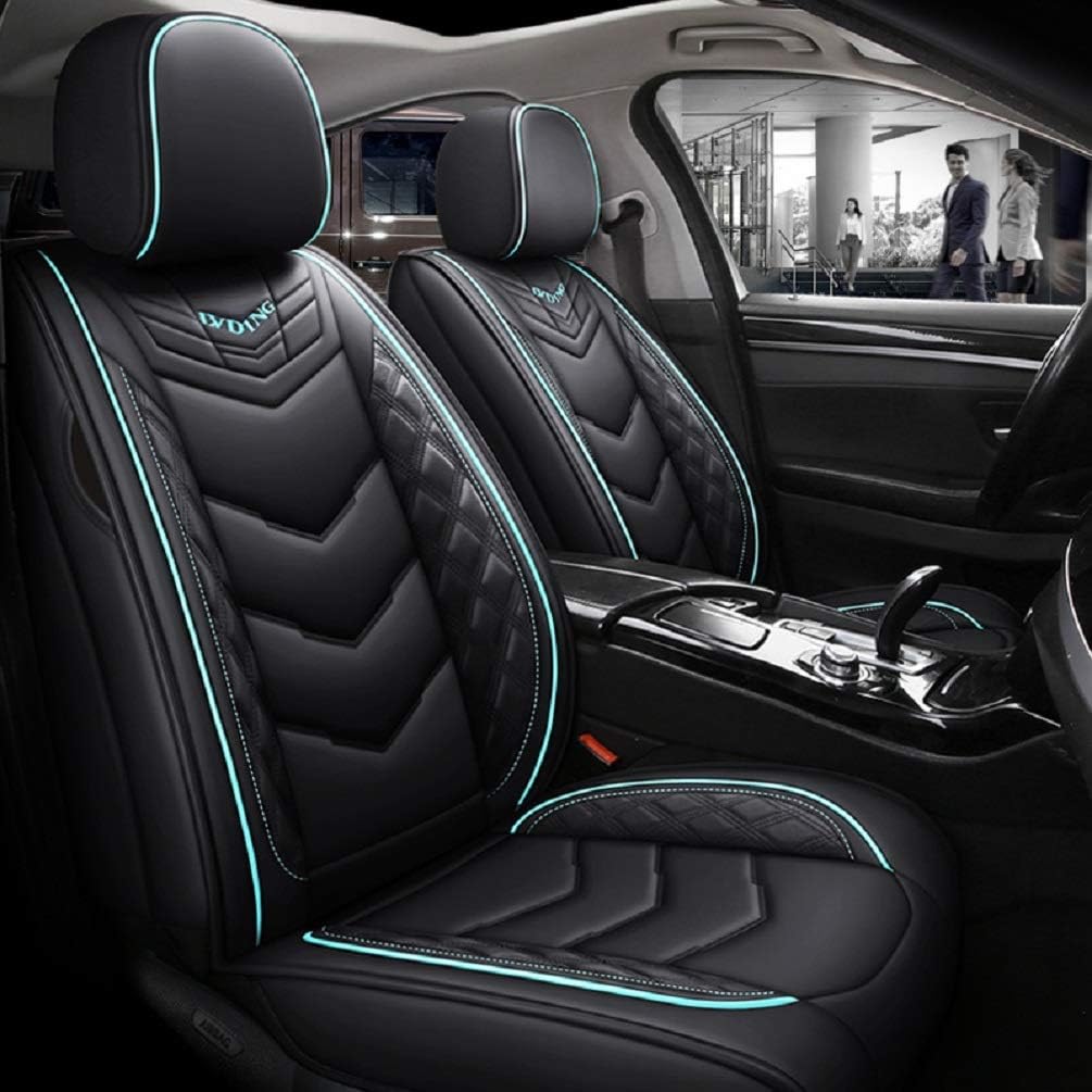 Black PU Leather Car Seat Cover 5-Seater J95968