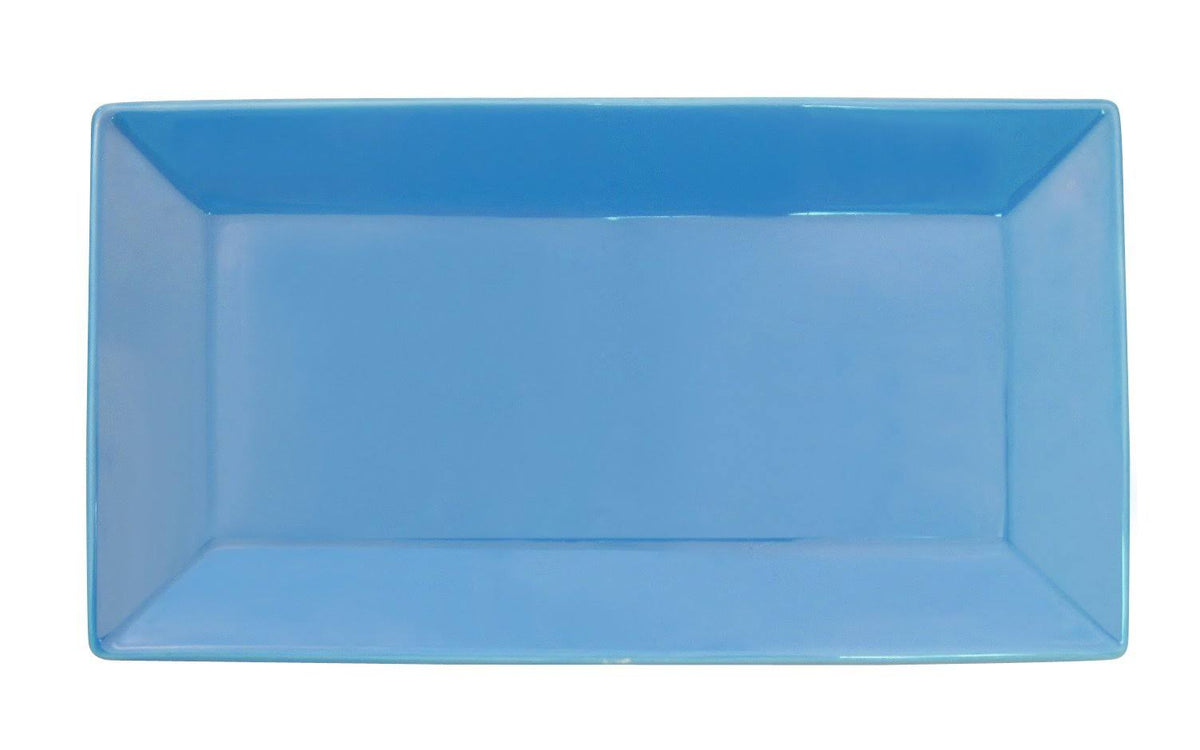 Stoneware Rectangular Platter, 10 inch x 5-1/2 inch, Peacock, Box of 24 G400757