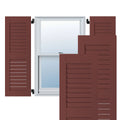 Cottage Red Exterior Real Wood Pine Open Louvered Shutters (Per Pair) V6043