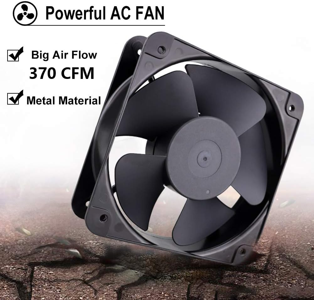 200mm x 60mm Dual Ball 110V 120V Industrial Cooling Fan Pack of 2 L1506