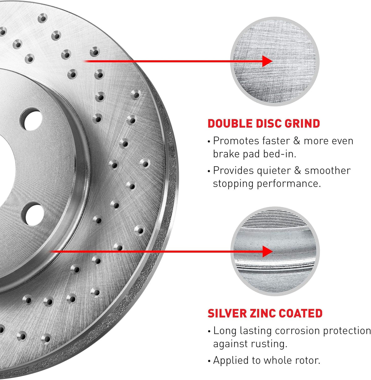 Front R1 Concepts eLine Cross Drilled Slotted Brake Rotors L818