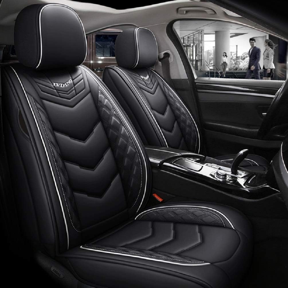 Black PU Leather Car Seat Cover 5-Seater J95968