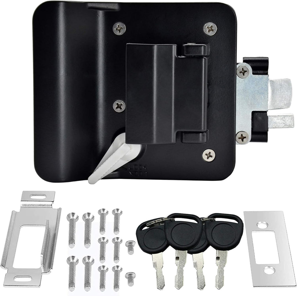Black Zinc Alloy RV Door Lock with Keypad and Remote Fobs C91436