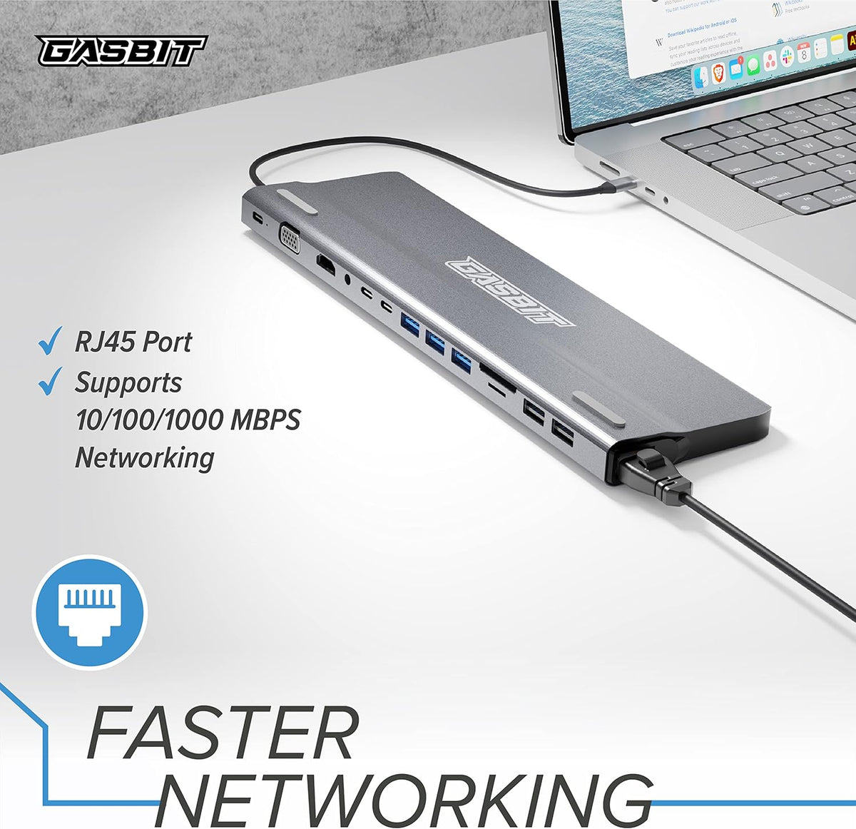 14-in-1 USB C Hub Multiport Adapter with HDMI, VGA, SD Card Reader, Ethernet, USB 3.0, USB-C PD & Audio Jack, Pack of 2 I139725