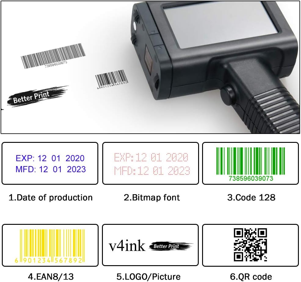 Portable Handheld Printer Labeler with 4.3 Inch HD LED Touch Screen M955982
