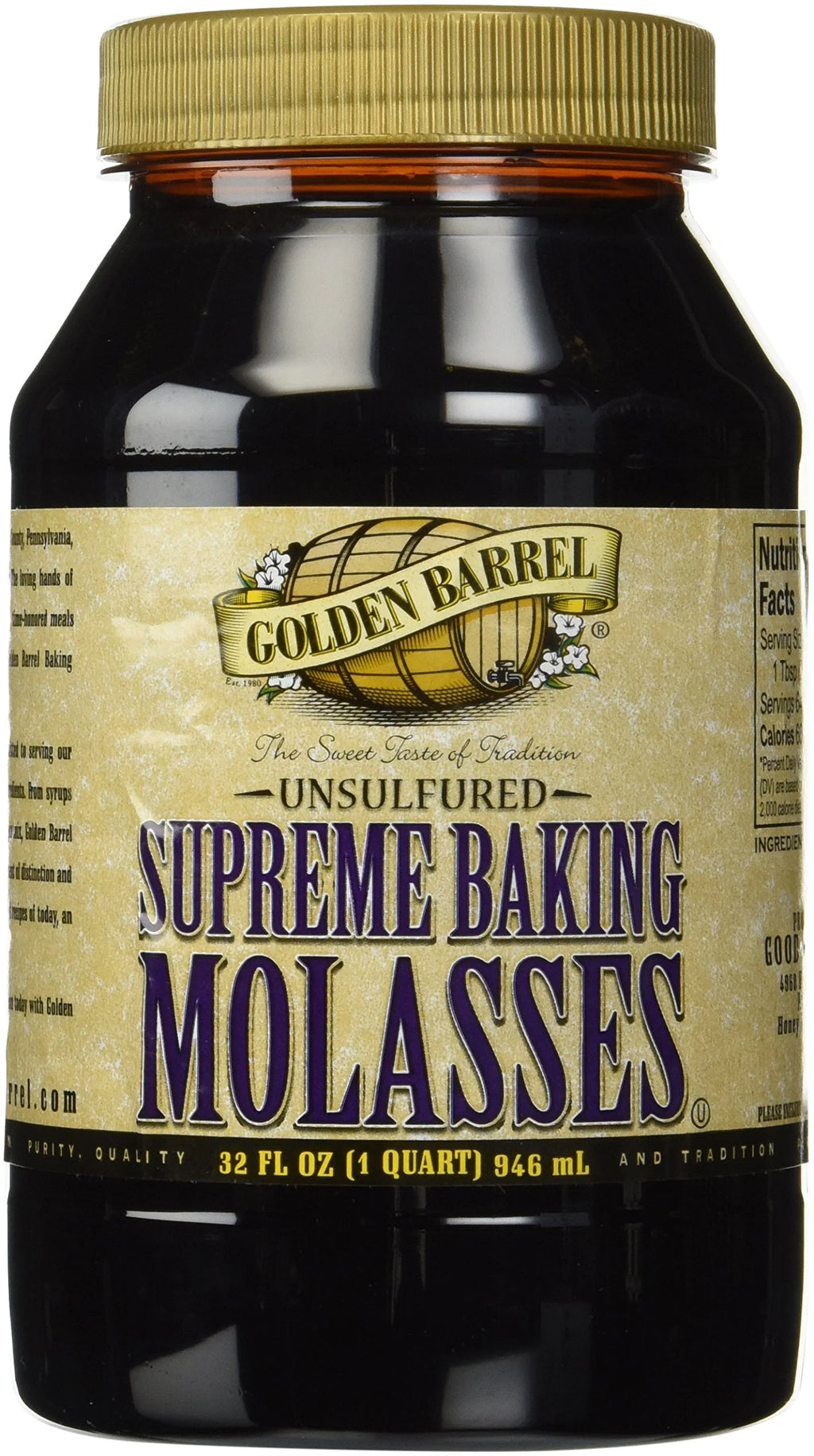 Unsulfured Baking Molasses, 32 Oz. Bottle (Pack of 2) J6683