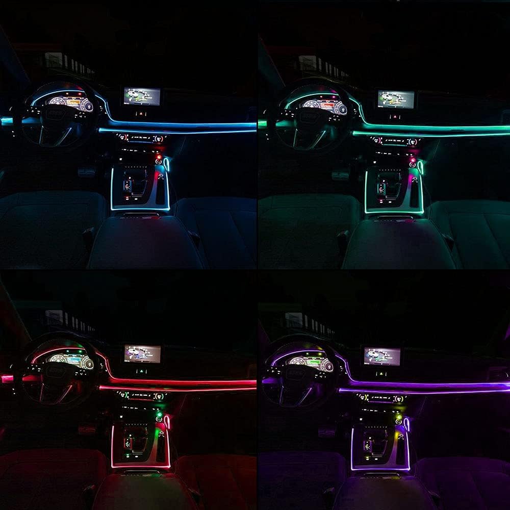 13 in 1 Multicolor RGB Fiber Optic EL Wire Strip Neon Tube 12V Trim Light F2188