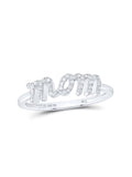 10kt White Gold Diamond Mom Ring 1/6 Cttw S49584