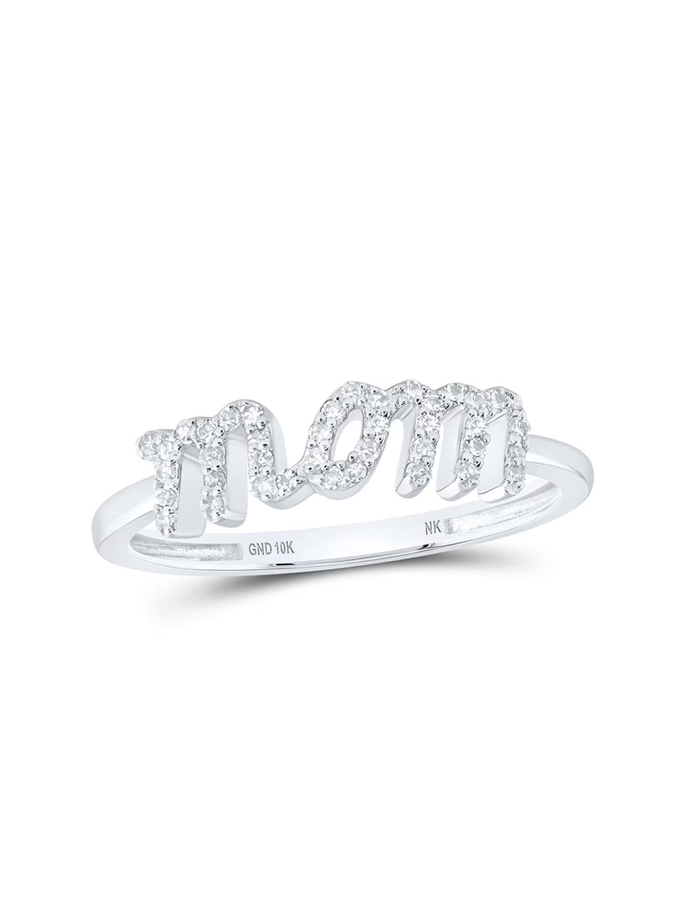 10kt White Gold Diamond Mom Ring 1/6 Cttw S49584