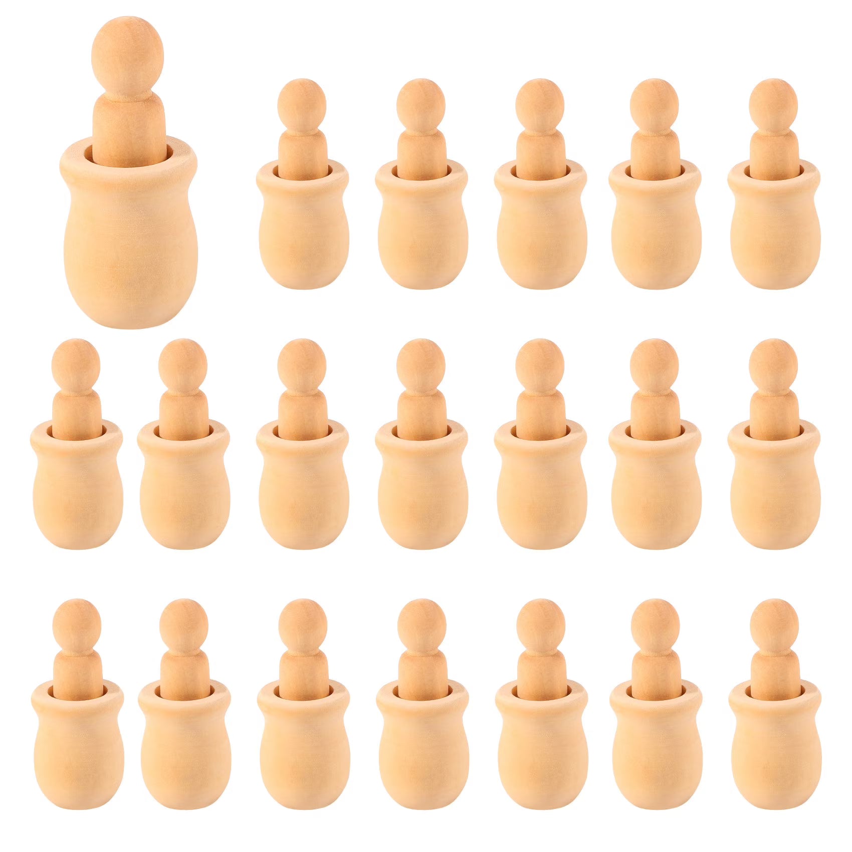 Unfinished Wooden Peg Nesting Dolls U941