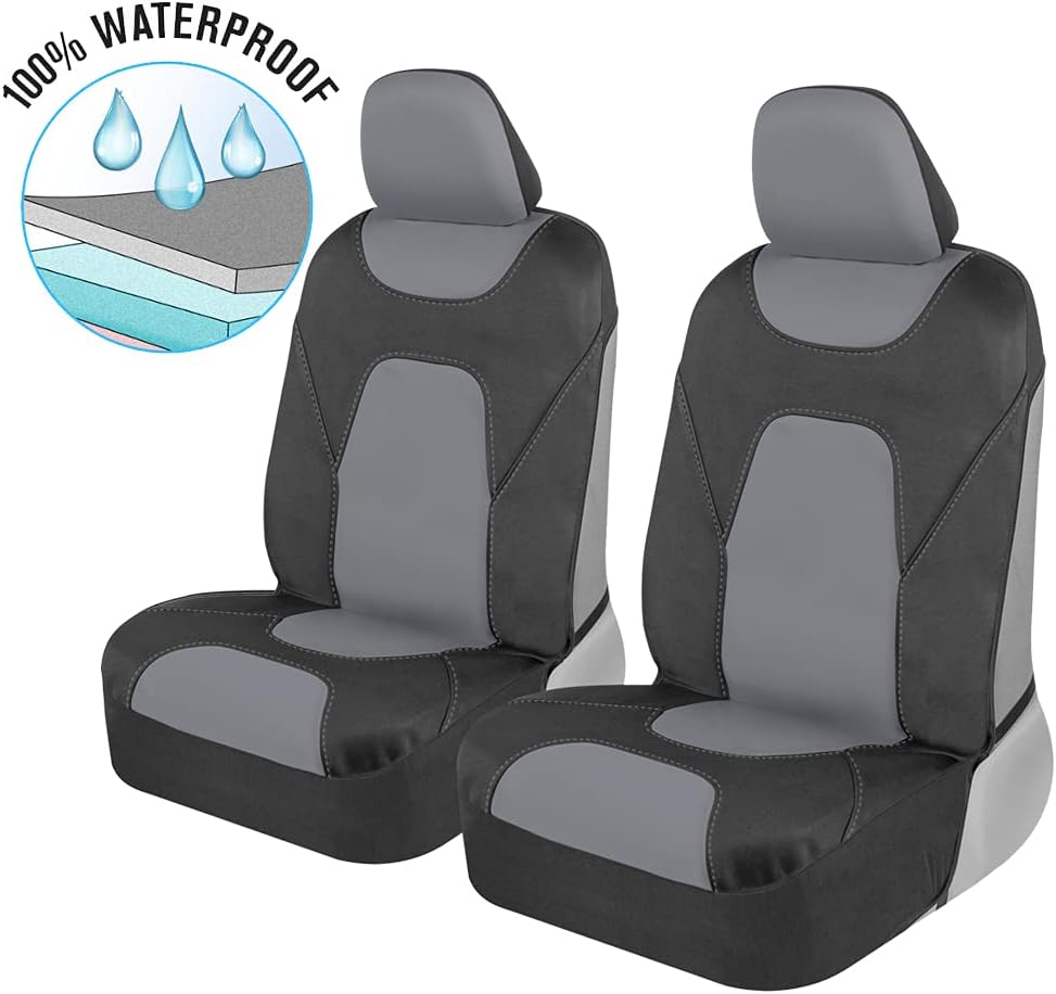 Blue Two-Tone Waterproof Neoprene Car Seat Cover Set D539579