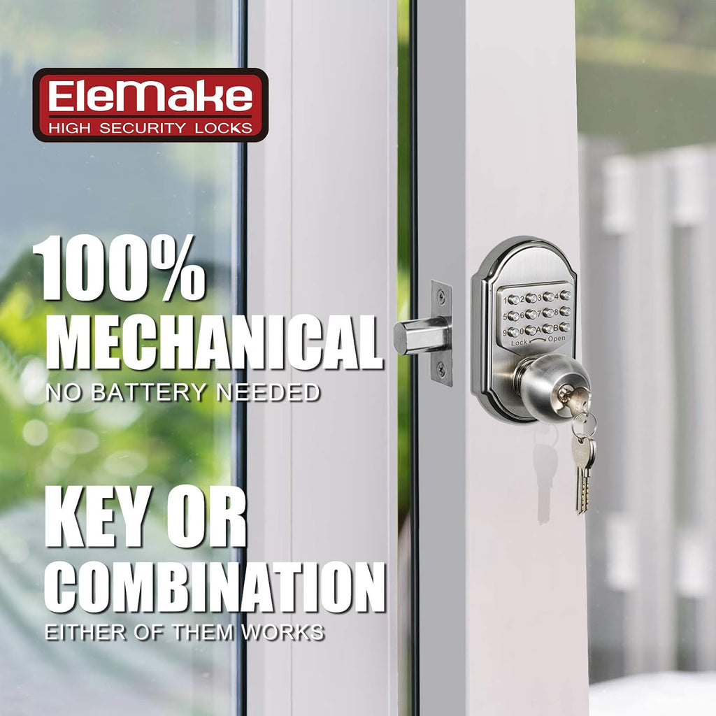 Keyless Entry Deadbolt Stainless Steel Digital Code Keypad Door Knob Weatherproof Pack of 2 T582