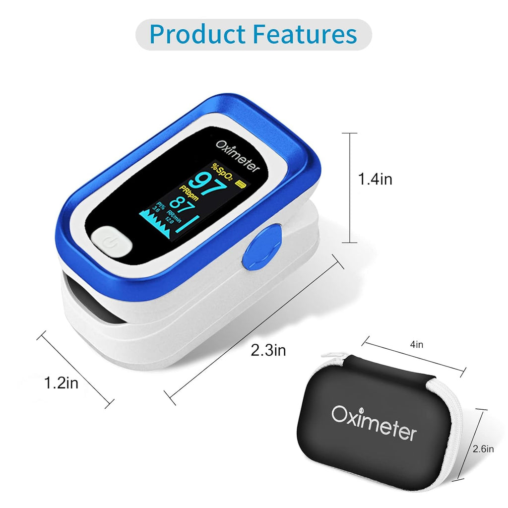 Blue Pack of 2 Portable Oxygen Monitor with OLED Display N9577