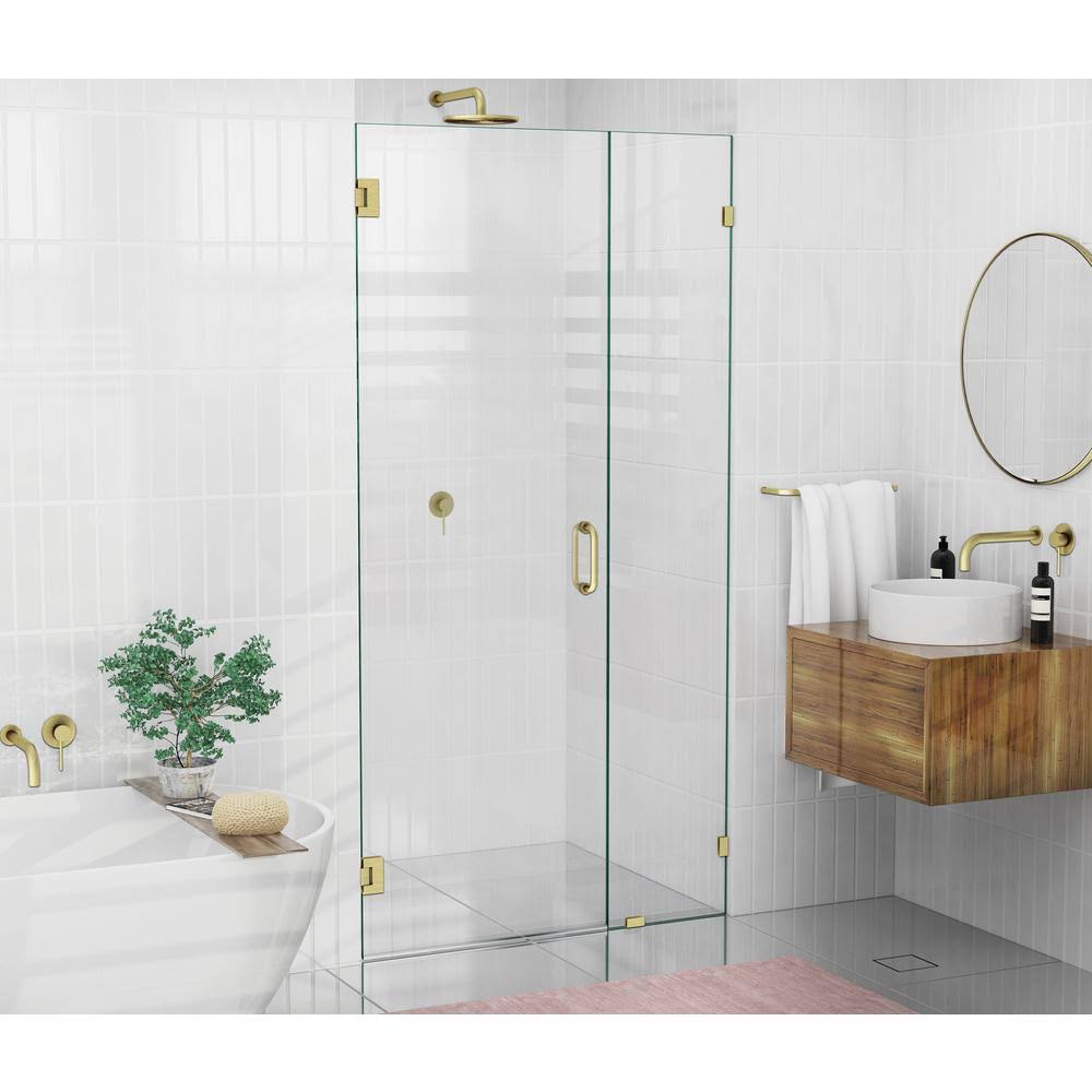 Frameless Shower Door Wall Hinge Satin Brass in Gold J560