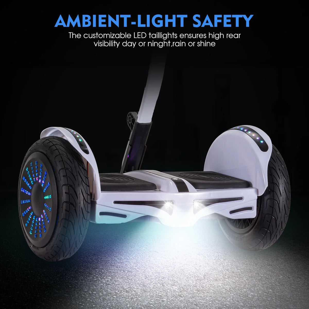 Black Self-Balancing Electric Scooter with 10 In. Tires Y807390