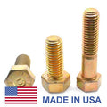 1/2 inch-20 x 5 inch Fine Thread Grade 9 Hex Cap Screw Yellow Zinc Plated Pk 25 O168808