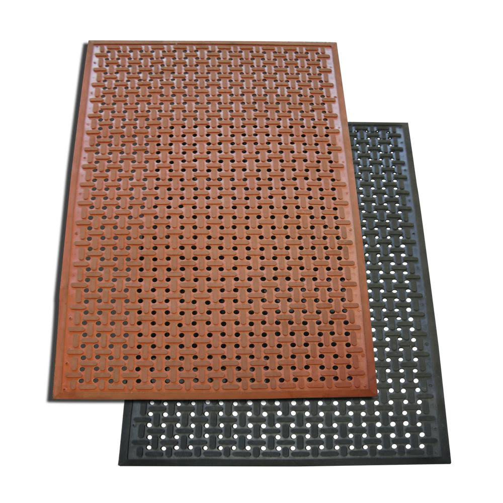 Black 3/8x22 Thick Kitchen Mat Pack of 2 H281