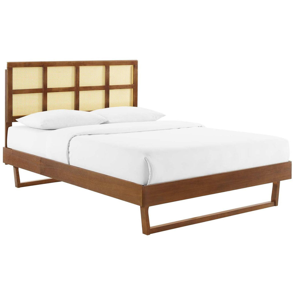 Walnut Wood King Platform Bed O89328