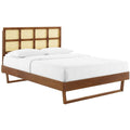 Walnut Wood King Platform Bed O89328