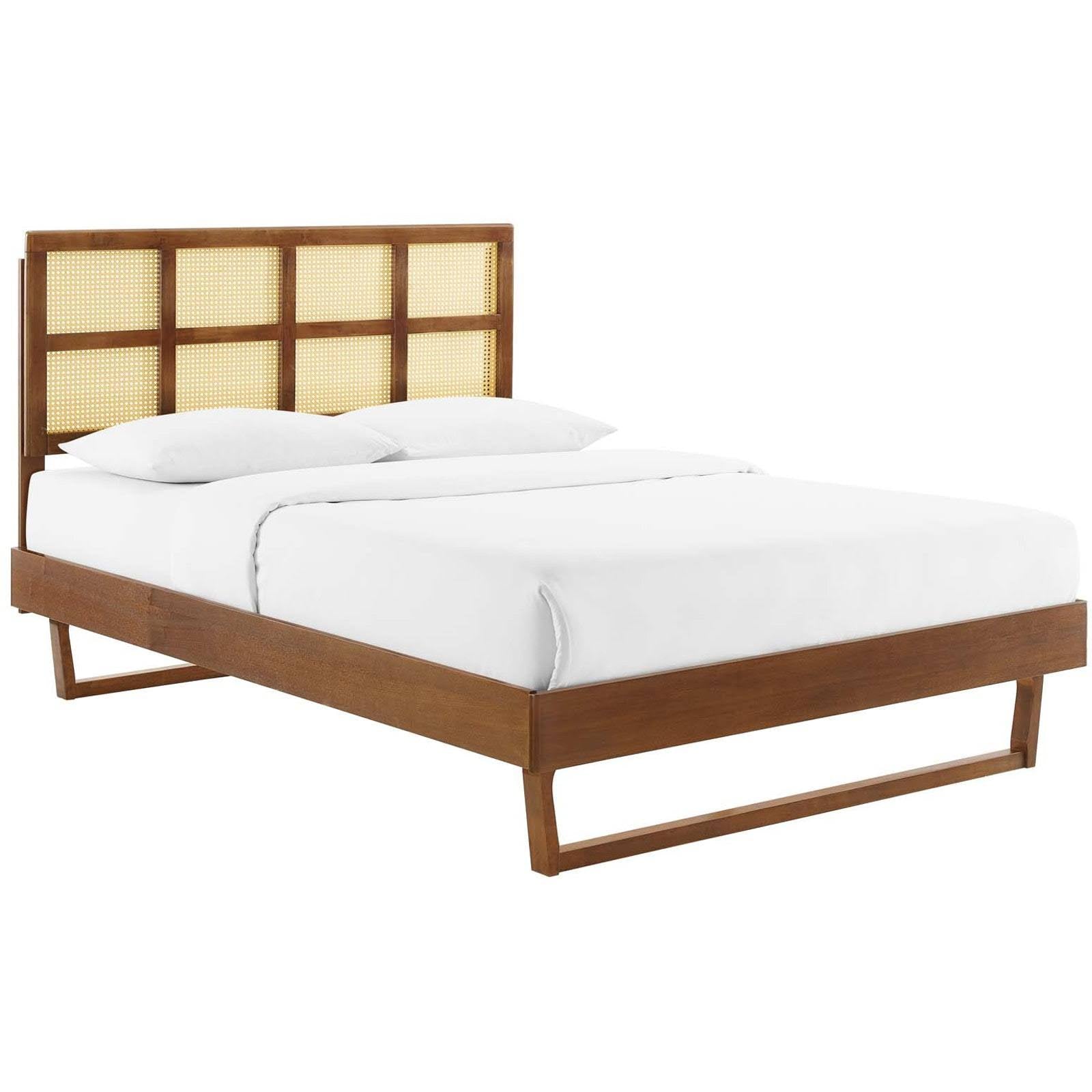 Walnut Wood King Platform Bed O89328