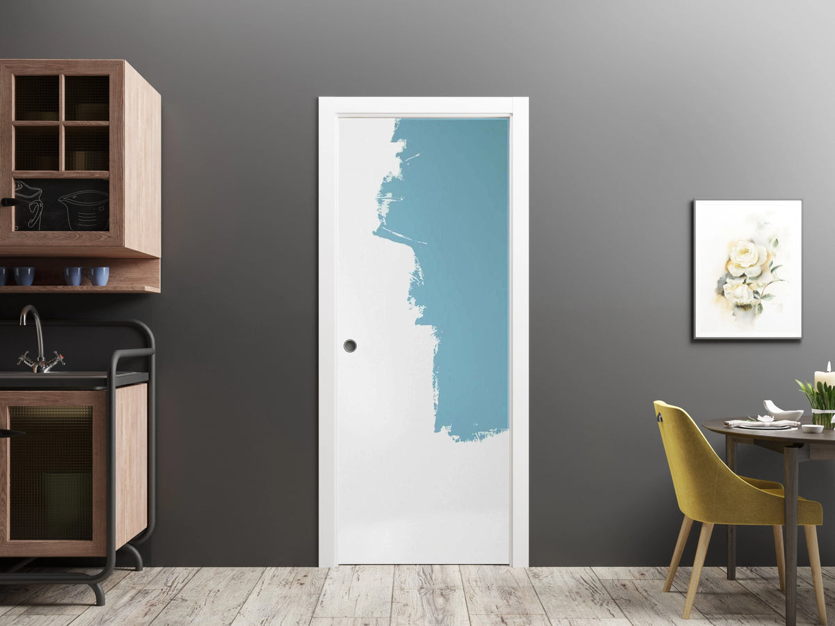 Sliding French Pocket Door 36 x 84 inches Solid Wood Interior Doors T5243