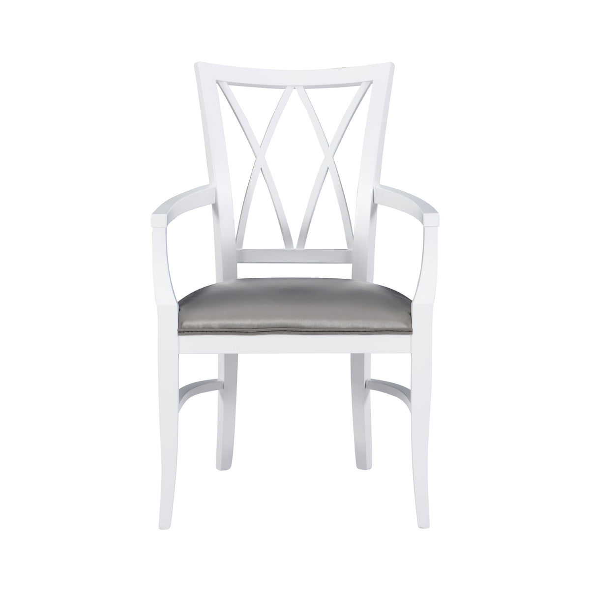 White Wood Dining Arm Chair C2437
