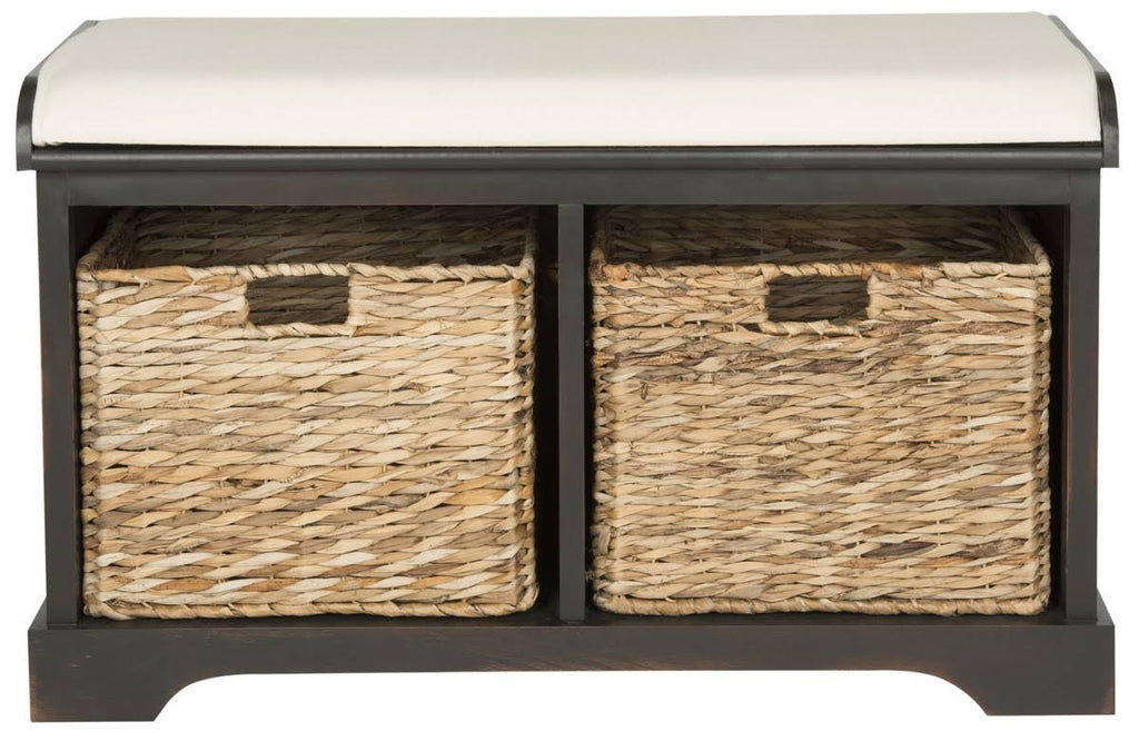 Brown Wicker Storage Bench F636106