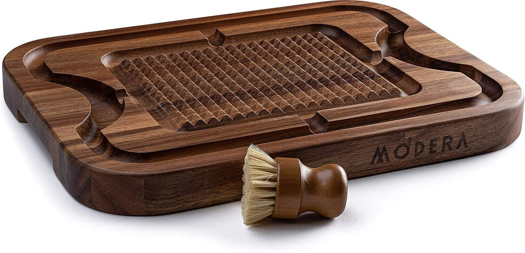 Acacia Wood Cutting Board with Deep Juice Grooves O607883