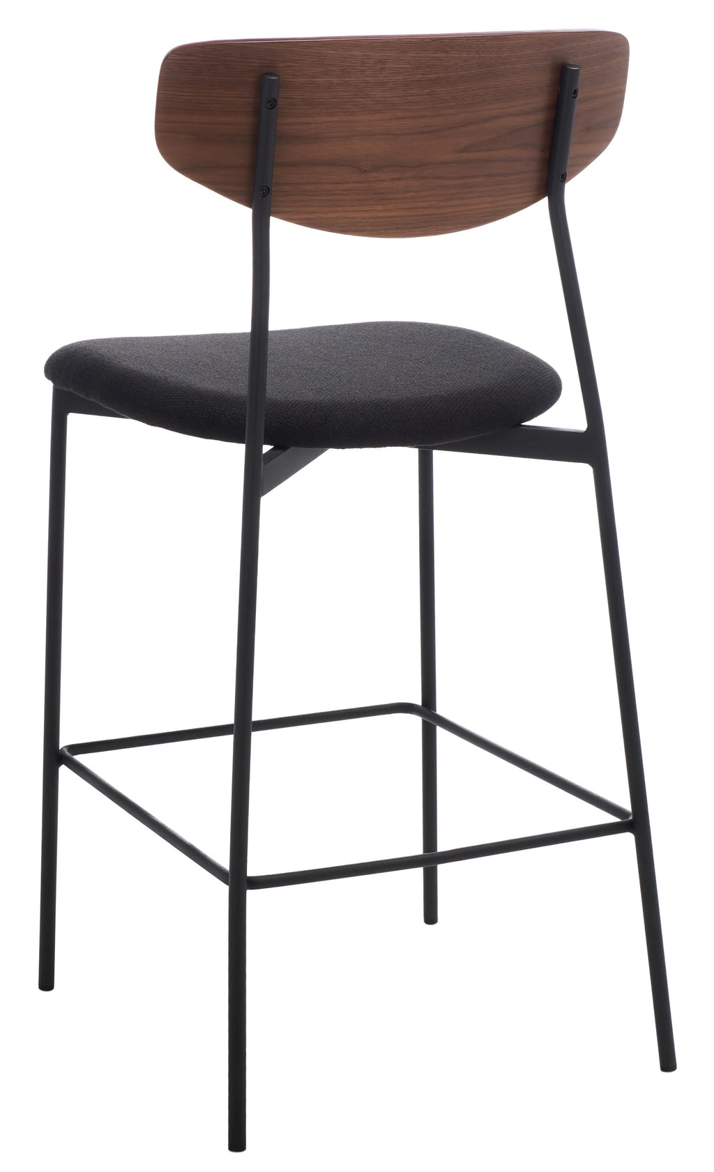 Walnut/Black Scandinavian Counter Stool C7187