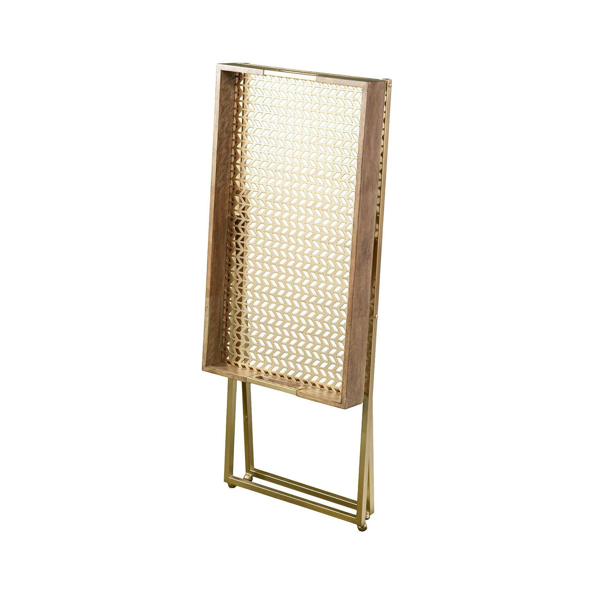 Rectangular Folding Side Table in Natural / Gold N5604