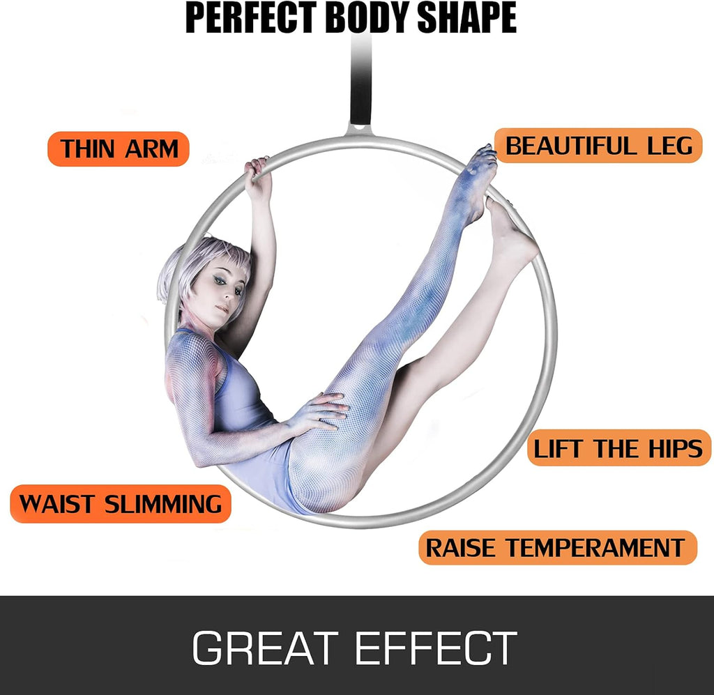 Silver Stainless Aerial Hoop with Accessories Q41339