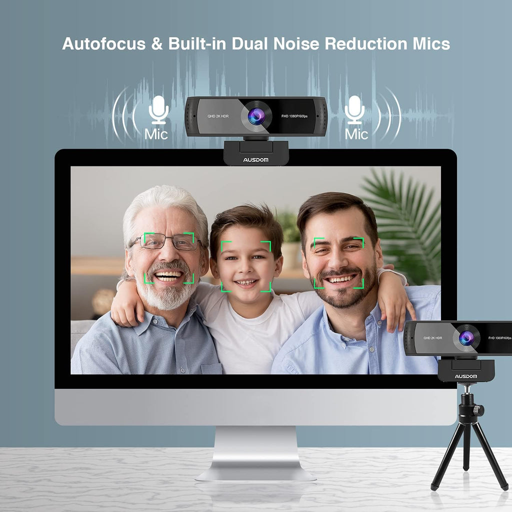 2K QHD Autofocus Webcam with Dual Noise Cancelling Microphones C6255