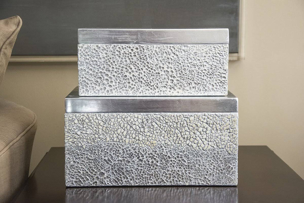 Silver Rectangular Boxes, Set of 2 M347
