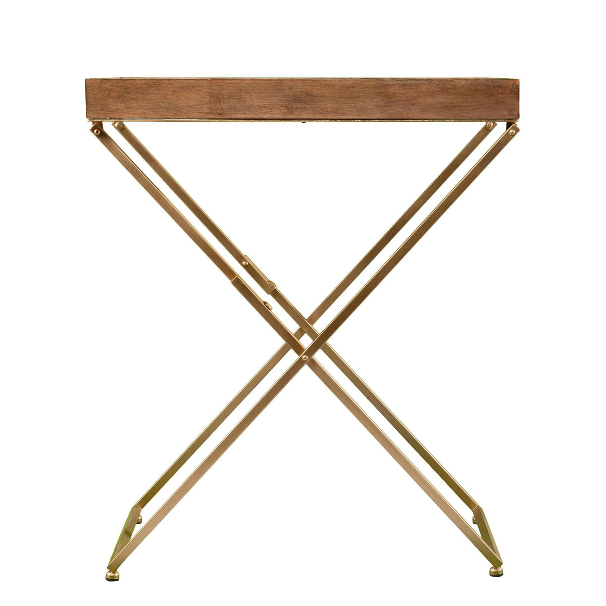 Rectangular Folding Side Table in Natural / Gold N5604