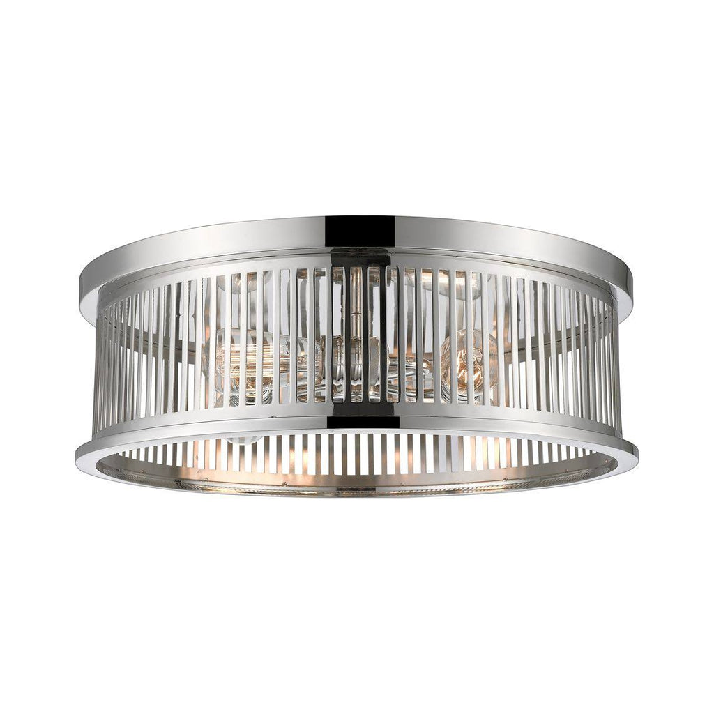4 Light Flush Mount, Polished Nickel X6906