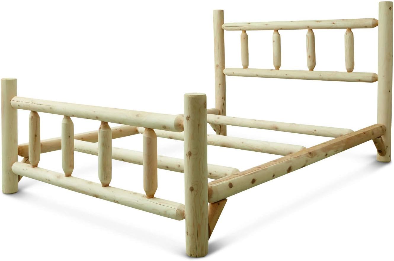 Cedar Log Queen Bed with Headboard and Footboard U5041