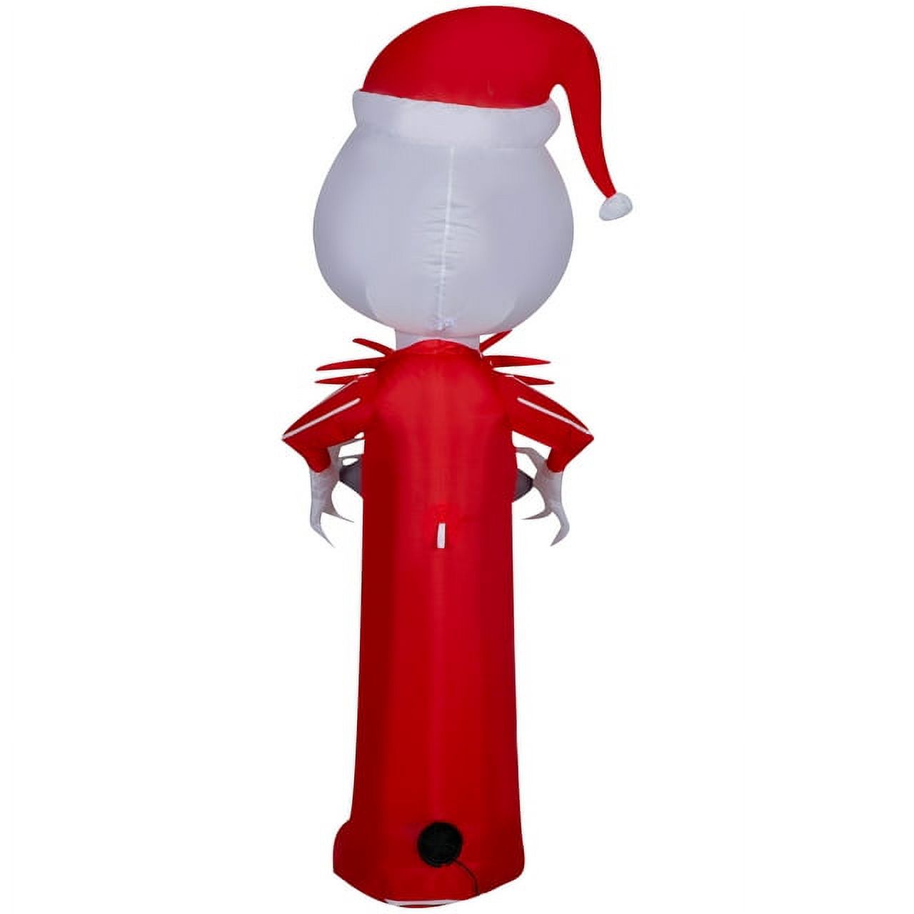 5.5 Foot Stylized Jack Skellington Inflatable with Spider Snowflake and Sally Holding Wreath J807