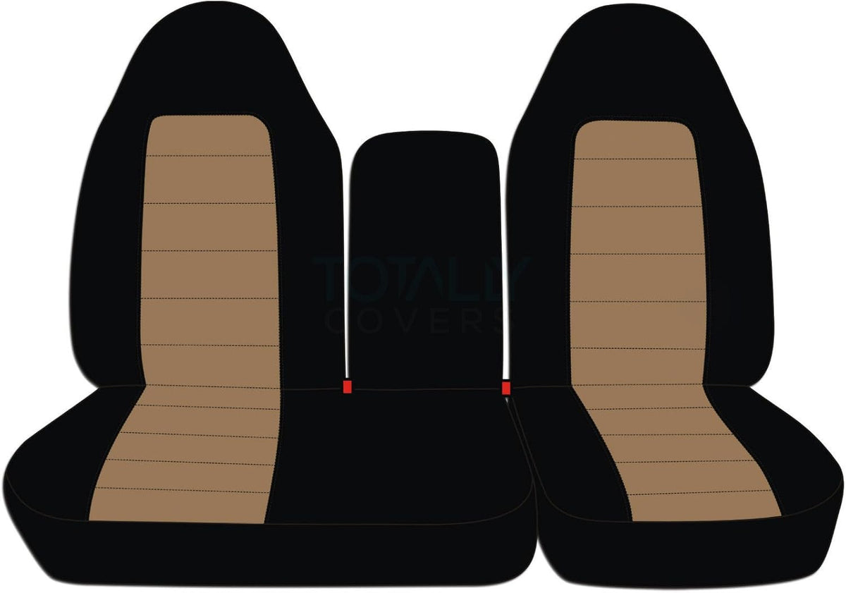 Black & Blue Two-Tone Front 40/60 Split Bench Truck Seat Covers P22867