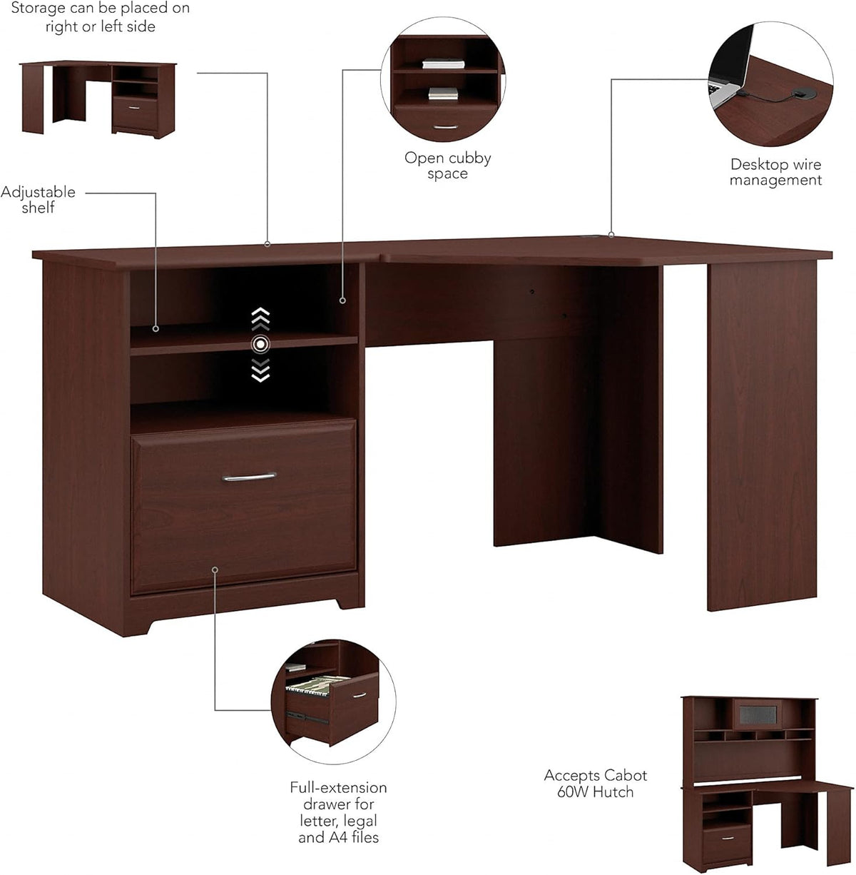 Corner Desk with Storage D57992
