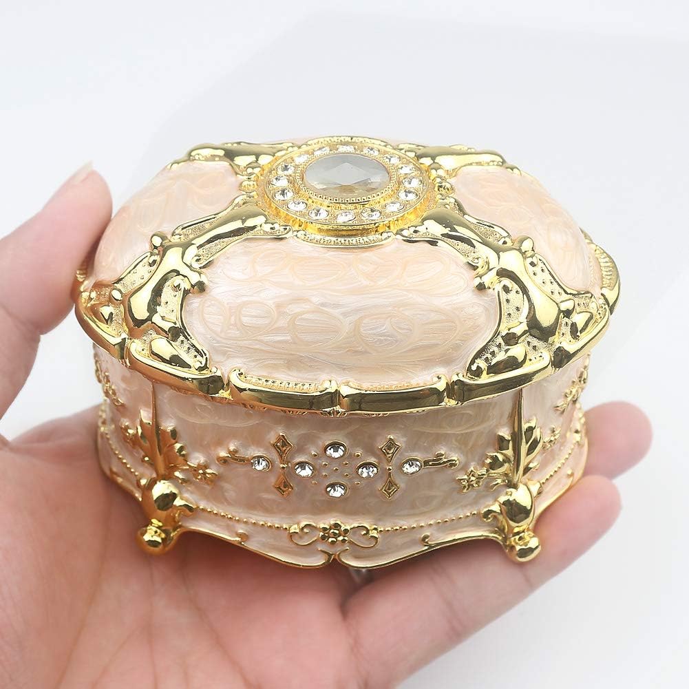 Embossed Metal Music Box Wind Up Movement Music Box, Pack of 2 B3021