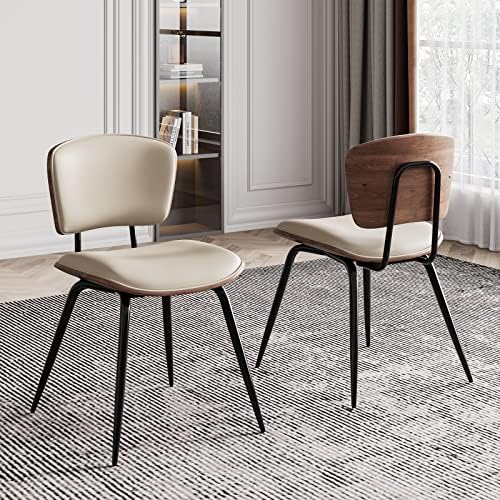 Beige Fabric Dining Chair Pack of 2 Q67354