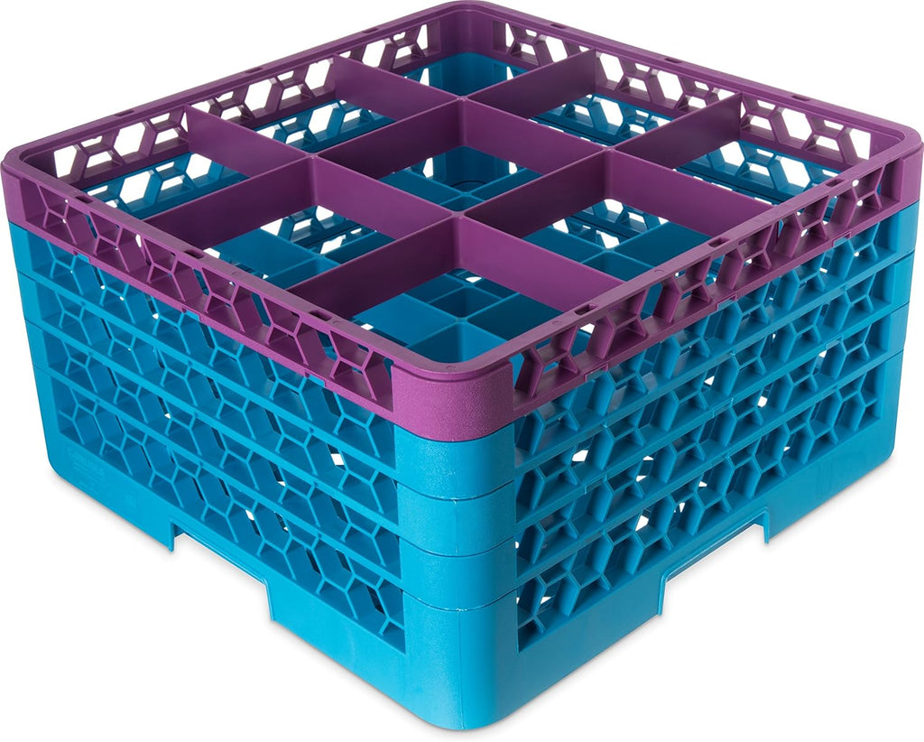 Blue 25 Compartment Glass Rack with 2 Extenders G492910