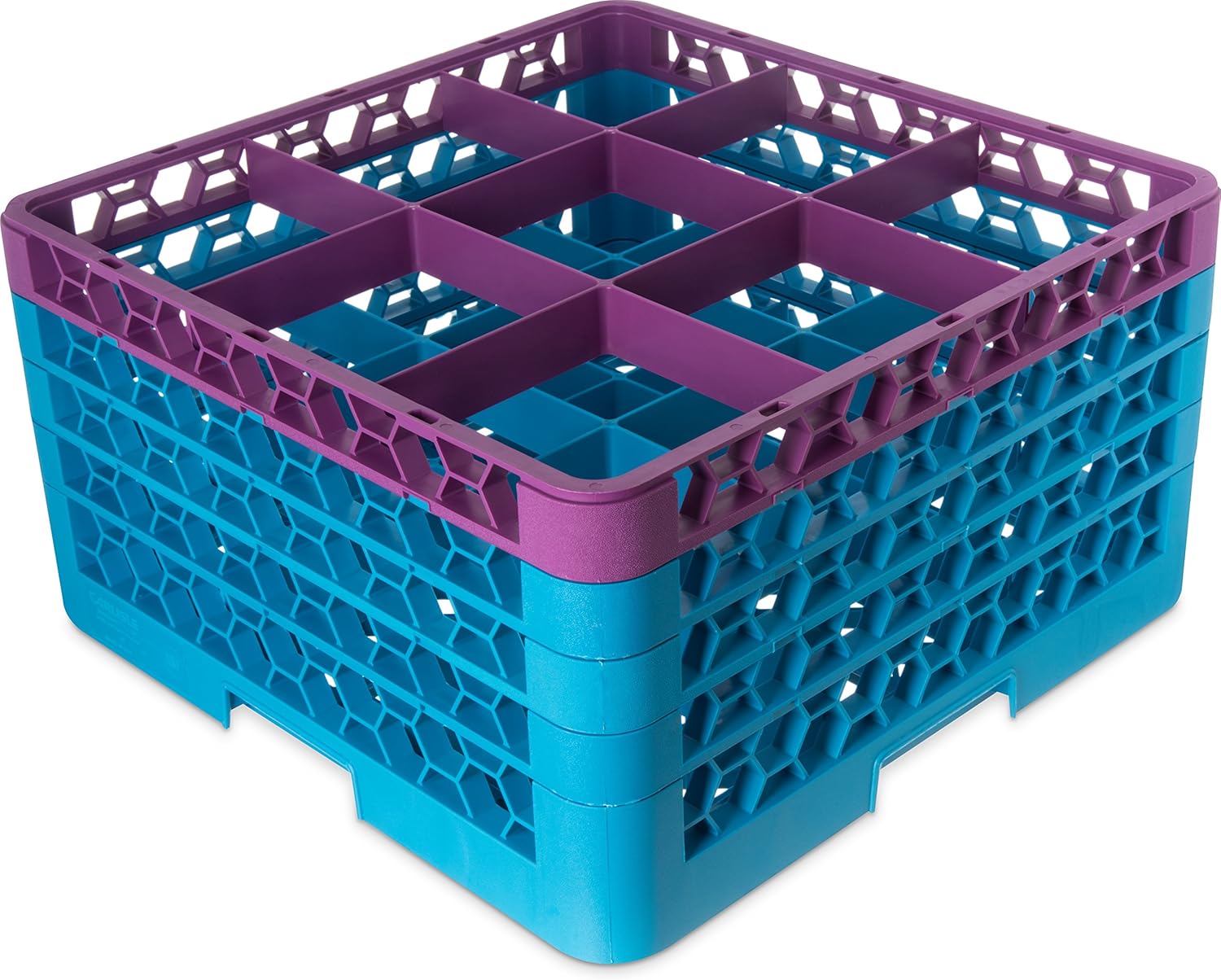 Blue 25 Compartment Glass Rack with 2 Extenders G492910