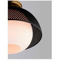1 Light Flush Mount Black/Satin N5539