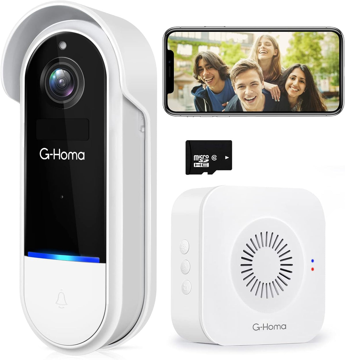 1080P HD Wi-Fi Smart Doorbell Camera with Chime H1888