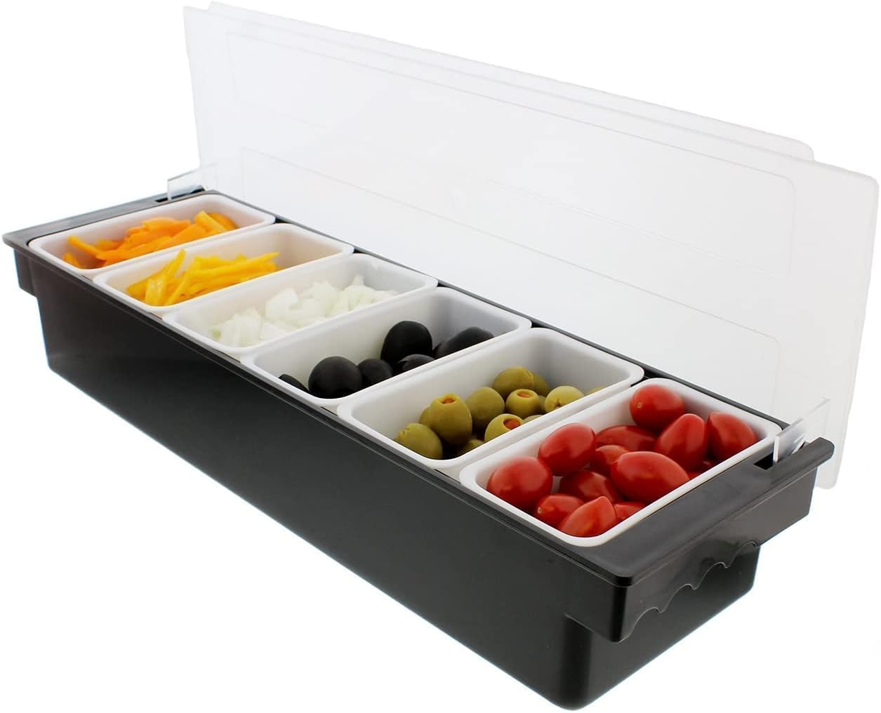Black Large 6 Compartment Chilled Condiment Dispenser P47762