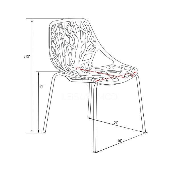 Orange Set of 2 Dining Chair with Chromed Legs M665