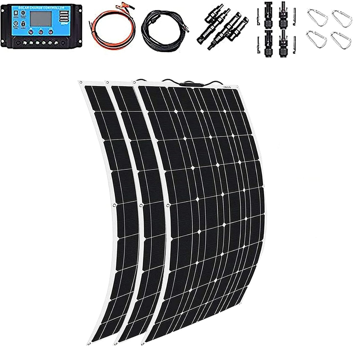 600W 2X 300W PET Flexible Mono Solar Panel with 40A Controller Q9395
